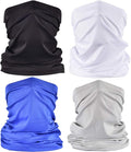 UV Face Cover Neck Gaiter Mask Dust Protection Magic Scarf Wind Bandana Balaclava for Summer Running Fishing 4 PCS