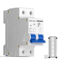 DC Circuit Breaker 63A 2P 500V, Miniature Disconnect Switch for Solar PV System, MCB Thermal Magnetic Trip with DIN Rail Mount C63