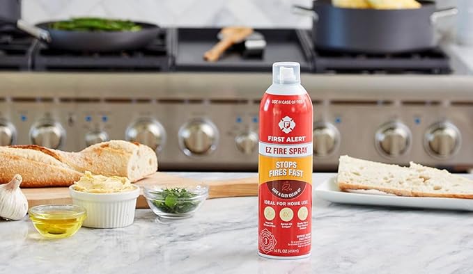 First Alert KITCHEN5 Fire Extinguisher & EZ Fire Spray, Extinguishing Aerosol Spray, Combo Pack