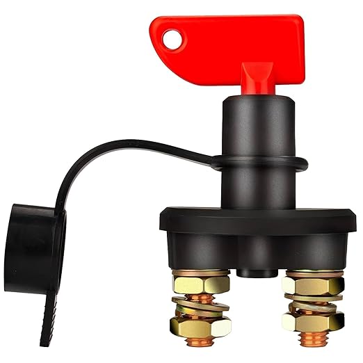 Jtron Car Battery Switch Disconnect 12v 200A Cut Off RV Battery Isolator Switch with 2 Keys for RV Ship Boat Small Yacht Camper Truck