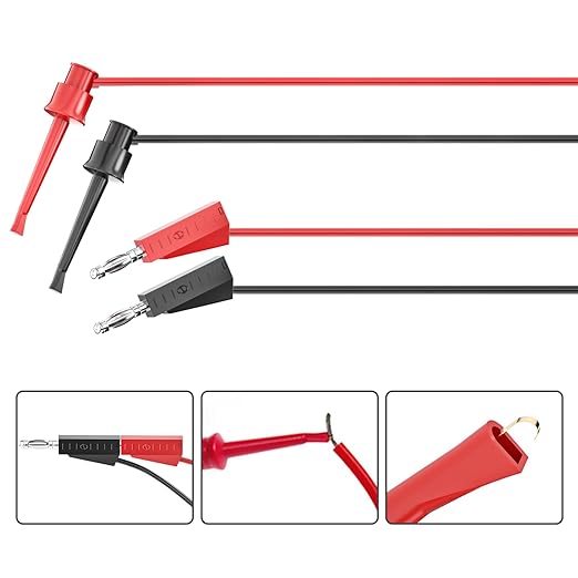 Goupchn Multimeter Test Leads Kit with Alligator Clips Banana Plug to Test Hook Clips Wire Replaceable Precision Sharp Probes Set for Multimeter Electrical Testing