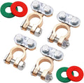 Tnisesm 2Pair Positive Negative Battery Terminal Set, Battery Terminals Connectors Clamps with Battery Terminal Washers for Boat Yacht Camper Truck Car Vehicle DT-7