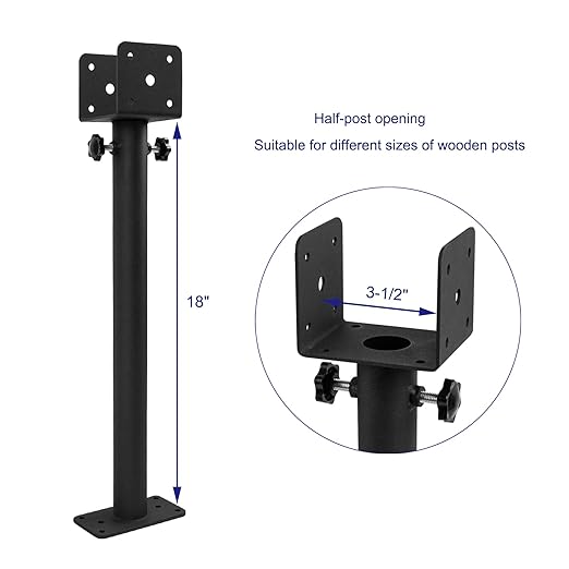 3Pcs Roof Riser Brackets Kit, Roof Mount Brackets, Pergola Roof Beam Brackets, 3-1/2" Saddle Black Riser
