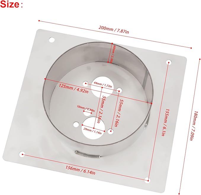 Diesel Heater Mounting Plate,Air Diesel Parking Heaters Base Mount Floor Bracket Support kit Accessories Parts for Webasto Eberspacher Airtronic D2 D4 D5 Planar Heater (Deep 60mm/2.4inch)