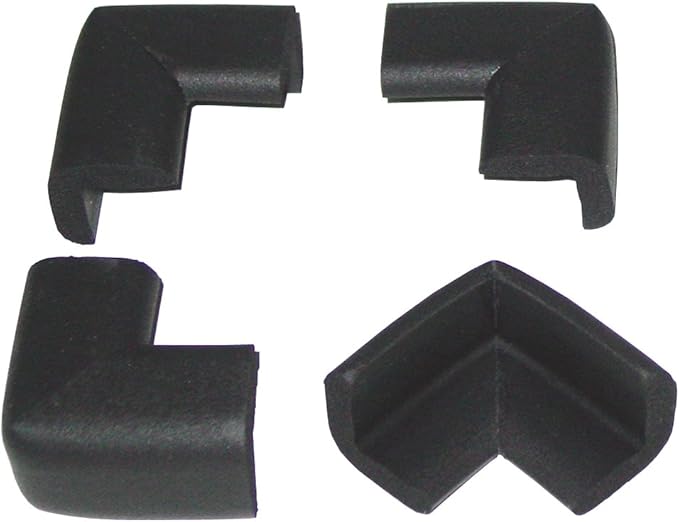 KidKusion 4-Piece Safety Corner Cushion, Black, Child Proofing Corner Guard, Made in USA, Child Safety, Home Furniture Safety Bumper, Baby Proof Table Protector, 4 Count (Pack of 1)