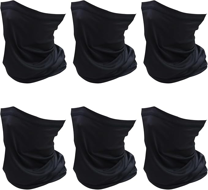 SHEVERCH 6 Pack Neck Gaiter Face Mask Sun Protection Cooling Bandana Face Cover Windproof Dustproof Neck Scarf