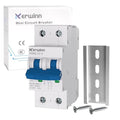 Miniature Circuit Breaker 1000V DC Circuit Breaker 2 Pole 10Amp Smart Circuit Breaker,DC Disconnect Switch DIN Rail Mount for Marine Power Systems, Solar photovoltaic Systems (C10A)