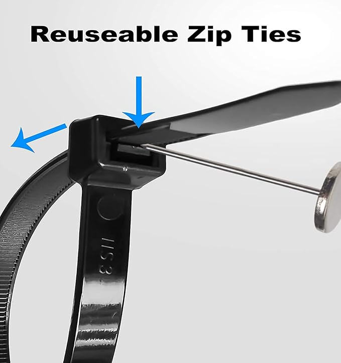 Long Zip Ties100 per pack 20 inch Large wire ties with 70 lbs Tensile Strength Big Cable Ties Black,by BAIYIDA