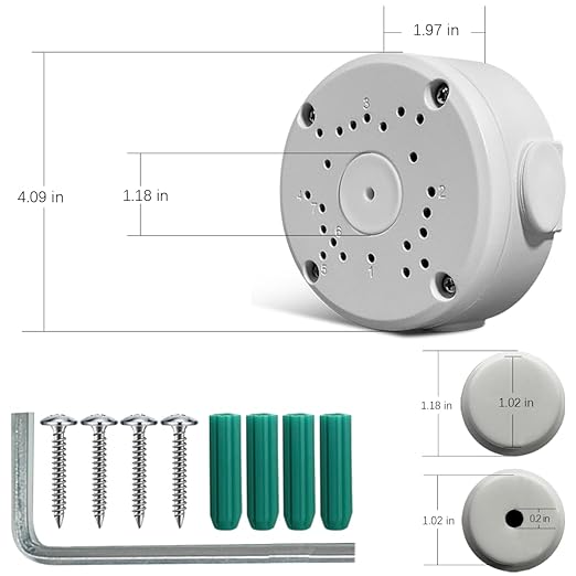 Metal Aluminum & Waterproof Junction Box Mount Bracket, Universal for Bullet Security Camera, Aluminum Waterproof Hide Cable Junction Box Compatible with Solar Panel, Fits Wall Ceiling