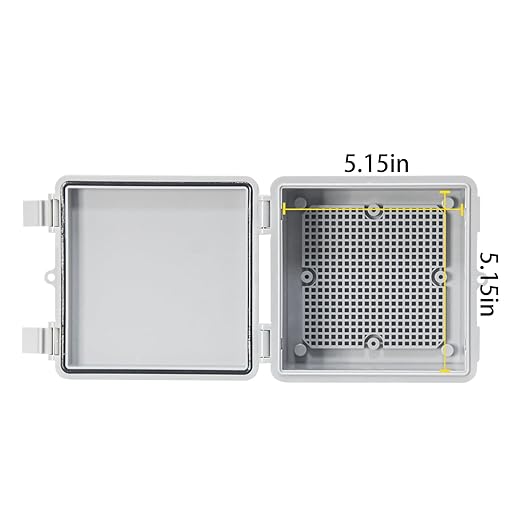 Weatherproof Junction Box Waterproof Electrical Box ABS Plastic Enclosure Switch Router Project Box Latch Hinged Project Enclosure (5.9"x5.9"x3.5")