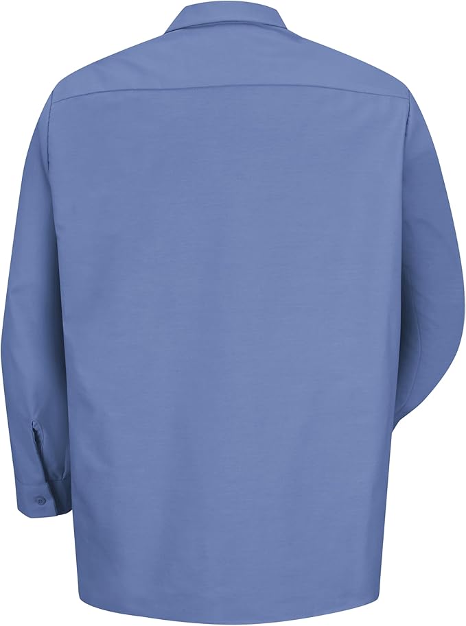 Red Kap Men's Long Sleeve Industrial Work Shirt | Moisture Wicking Button Up, Wrinkle Resistance Fights Fading & Stains