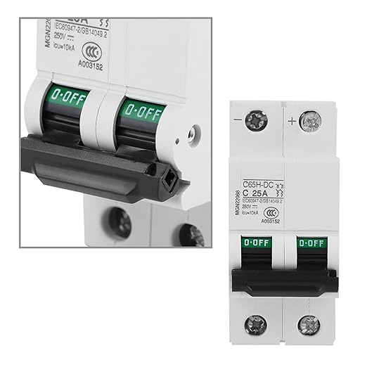 2P C65H-DC 250V DC Miniature Circuit Breaker DIN Rail Photovoltaic Switch for Solar Panels Grid System White(40A) (25A)