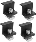 4pcs Aluminum Photovoltaic Bracket Pressing Block Solar Panel Mounting End Clamp Black Solar Bracket for Panel Support