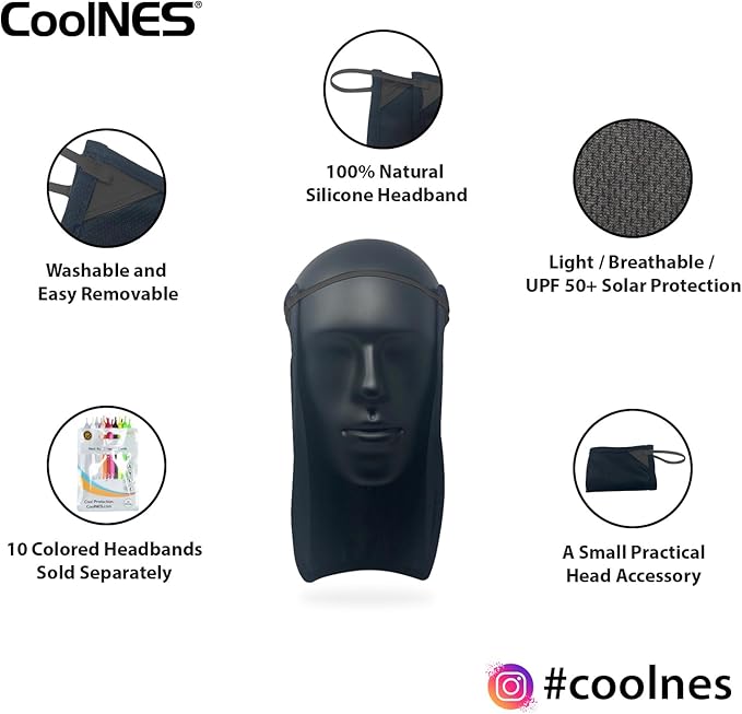 CoolNES - UV Sun Protection Neck Drape Adjustable Multifunctional 2 in 1 Face Covering for Outdoor Fishing - Unisex