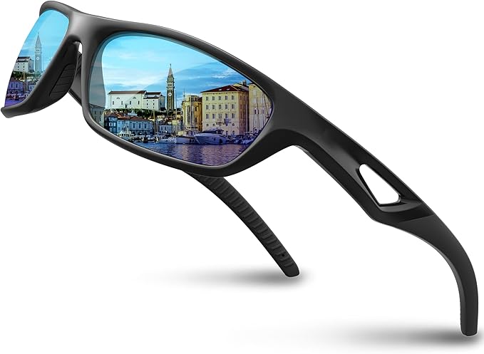 RIVBOS Polarized Sports Sunglasses Driving Sun Glasses Shades for Men Women Tr90 Frame for Cycling Fishing Running RB831