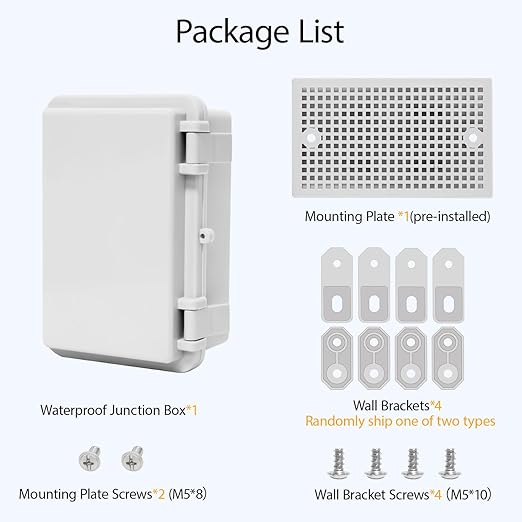 Junction Box, ABS Plastic IP65 Waterproof Dustproof Universal Electrical Enclosure, Hinged Shell Outdoor and Indoor Project Box, 5.9"x 3.9"x 2.8"(150x100x70mm), 2 Pack