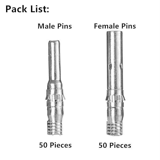 100PCS (50 Pair) MC4-Compatible Solar Connector Kit, 50 Pair Male & Female Pins Connectors for Solar Panel PV System Installation