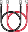 Battery Cable - iGreely 4 AWG 4 Gauge Wire Made with OFC Copper PV Wire Battery Power Inverter Cables with 5/16" Lugs Terminals for Solar Panel Automotive Motorcycle RV Marine 1ft/30cm