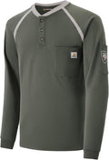 FR Shirts for Men Flame Resistant Shirts 6.5oz Light Weight Long Sleeve Fire Retardant Shirts CAT2/HRC2