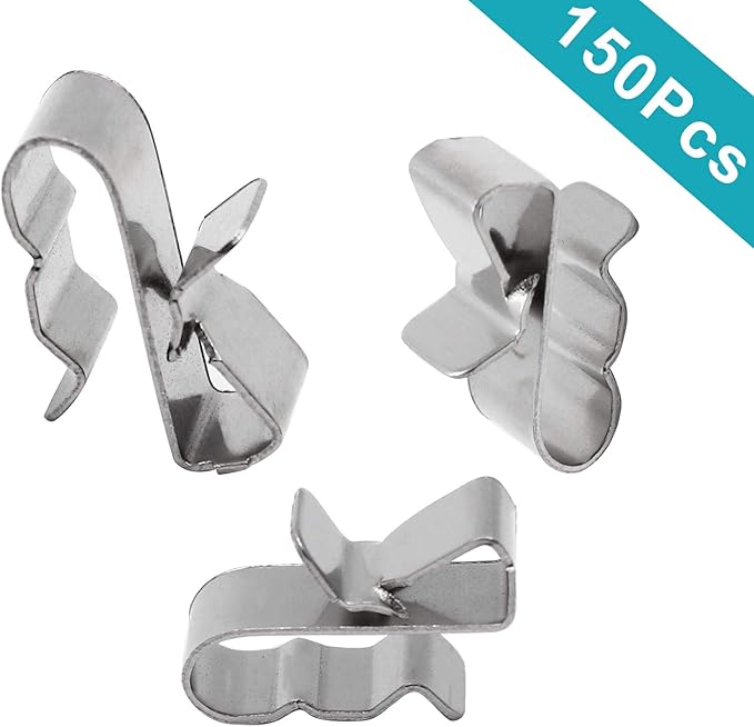 150pcs Solar Panel Cable Clips Trailer Wire Clips Stainless Steel, 0.85" / 22mm Length
