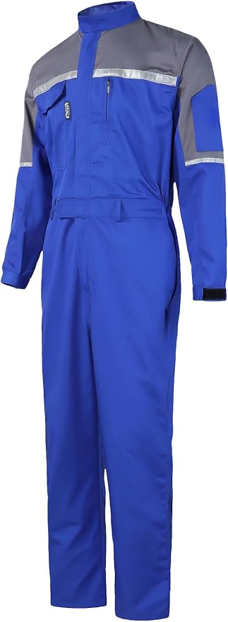 Mens Reflective Coverall Work Mechanics Coverall Work Suit Hi Vis Jumpsuit Bicolor Overalls