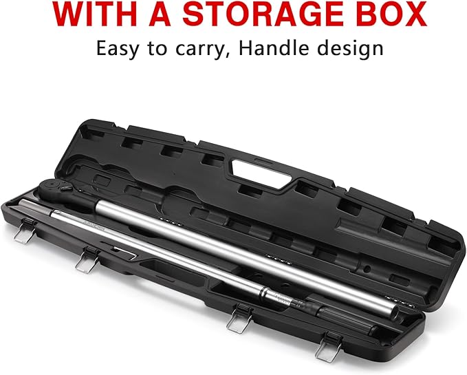 1-Inch Drive Click Torque Wrench (200-1000ft.lb / 271-1356.7Nm) Dual-Direction Adjustable Torque Wrench Set