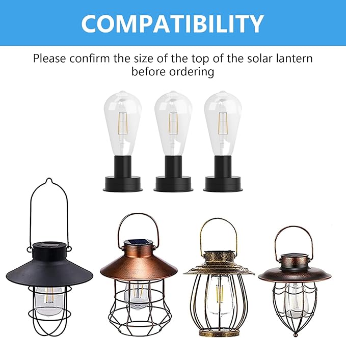 Replacement Solar Light Parts,Waterproof Solar Lanterns Replacement Accessories for Lanterns Outdoor (7CM/2.76 INCH with Bulb 1PCS)