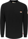 VATRENUS FR Shirt for Men Crewneck Midweight Utility Pocket Fire Resistant Long Sleeve Work Shirts NFPA2112 CAT2