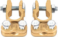 CZC AUTO Battery Terminals Connectors Clamps, Brass Positive & Negative Top Post Battery Terminal Protector Set for Marine Car Boat Camper Truck Vehicle, 1 Pair