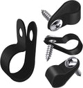mankk 100PCS 3/8 Inch Rope Light Clips P-Style Mounting Clips Plastic Cable Clamps with Compatible Stainless Steel Pan Head Phillips Screws for Wire Management M-032-BK-LS