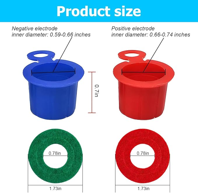 Mandark Car Battery Terminal Cover, 4PCS Vehicle Battery Top Post Cap with Washers, Automotive Battery Stud Terminal Insulator Protector Accessories, Universal for SUV, Sedan, Truck (Blue/Red)