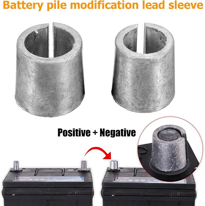 zipelo Battery Terminal Connector, Top Post Battery Cable Terminal Clamp Set, Positive and Negative 1 Pair, Good Contact and Corrosion Resistance (Style 3, 2PCS)