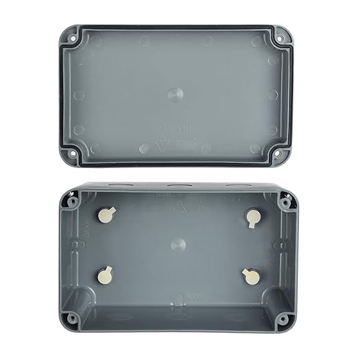 Nineleaf 2 PK ABS Plastic Dustproof Waterproof IP66 Junction Box Outdoor External Universal Electrical Project Enclosure Grey 181x111x100mm fit 20mm Cable Gland for Outdoor Use