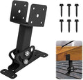 Roof Riser Brackets Adjustable Pergola Beam Brackets, Heavy Duty Roof Mount Bracket for Roof Pergola Gazebo Hardware, Metal Black