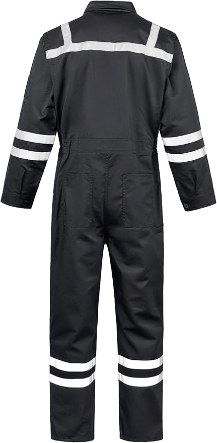Men's Work Coverall High Visibility Overalls Mechanics Coveralls Workwear Jumpsuit with Multi Pockets