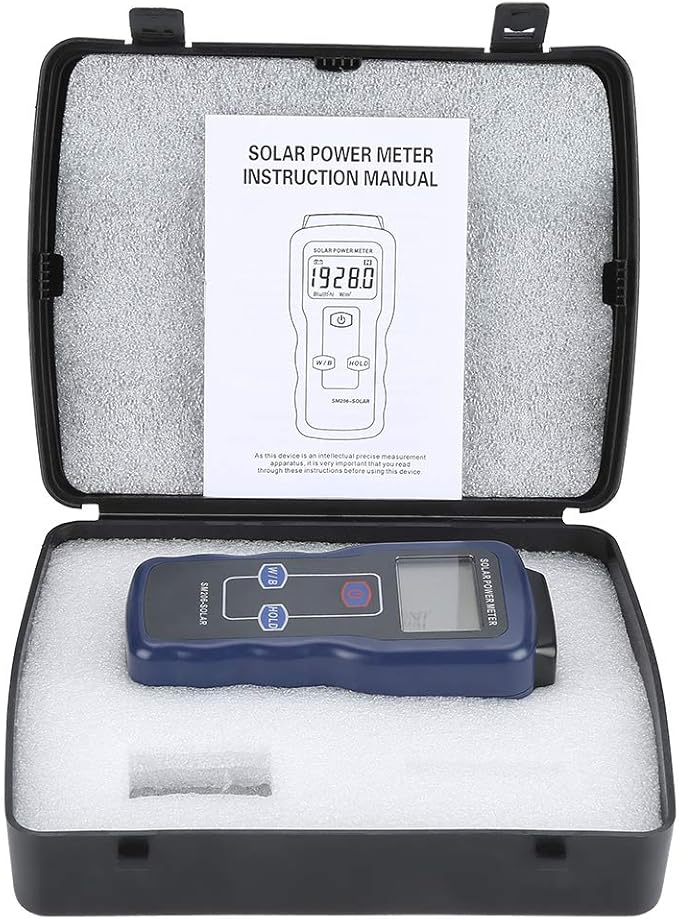 Solar Power Meter Digital Handheld Irradiance Tester for Sunlight Radiation PV Solar Panel Installation Photovoltaic Testing