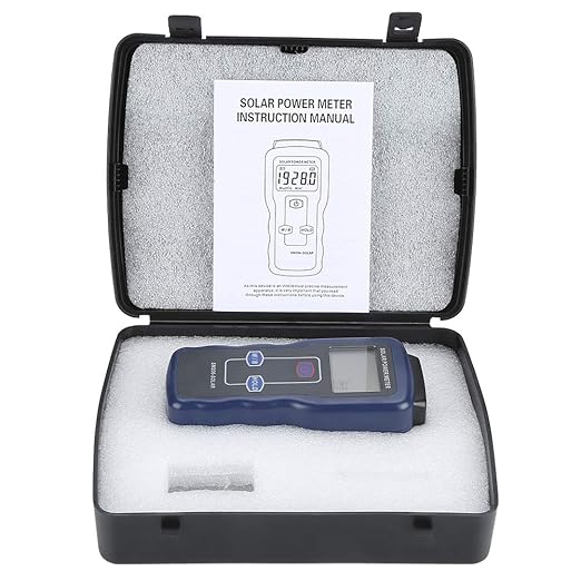 Digital Solar Power Meter, Digital Solar Energy Meter Sun Light Energy Measuring Tester Sun Light Radiation Testing Instrument Digital High Precision