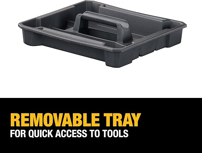 DEWALT TSTAK Tool Box, Extra Large Design, Removable Tray for Easy Access to Tools, Water and Debris Resistant (DWST17806)