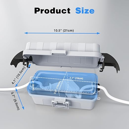 FLEMOON [2 Pack] IP55 Outdoor Electrical Box Waterproof with Detachable Awning Covers, 8.3 x 4.1 x 3.7 inch Weatherproof Extension Cord Cover, Easy Installation for Plug, String Lights, Light Gray