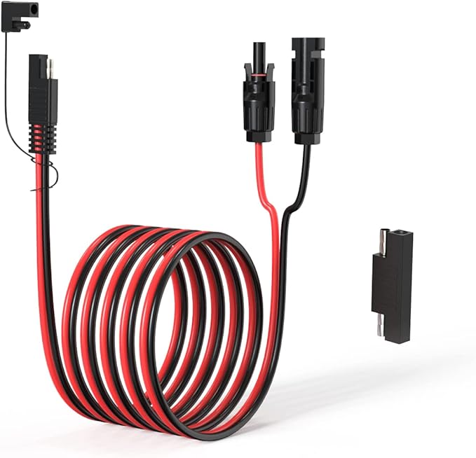 10AWG 10FT Solar Connector to SAE Adapter 2 3.3 10 20 35 50FT SAE Solar Panel Extension Cable with SAE Polarity Reverse Adapter for Solar Panels Car Battery Charger Kit