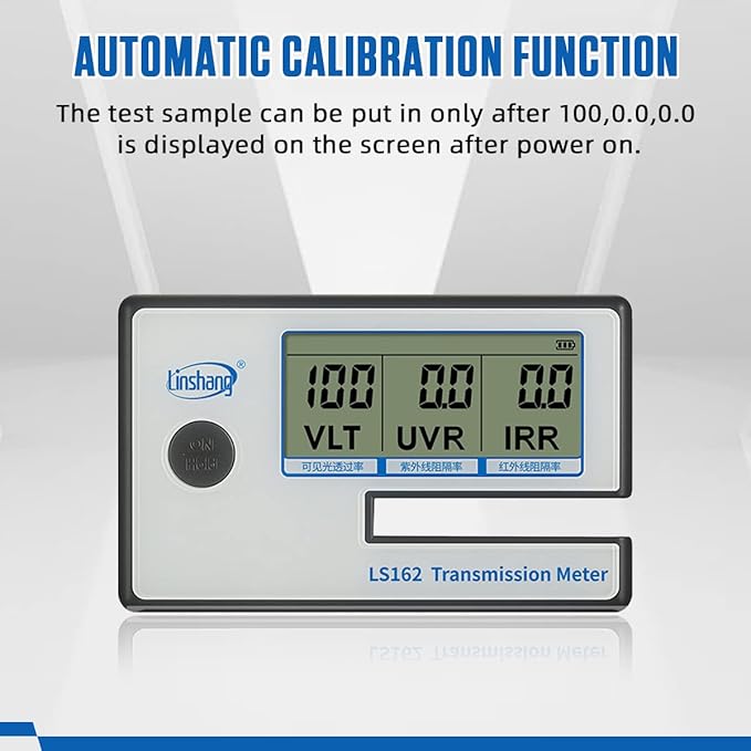 MR CARTOOL Portable Solar Tester Meter, Tint Solar Film Car Transmission Meter Filmed Glass Tester UV IR Rejection Meter Spectrum Tester IR 950nm UV 365nm VR 550nm