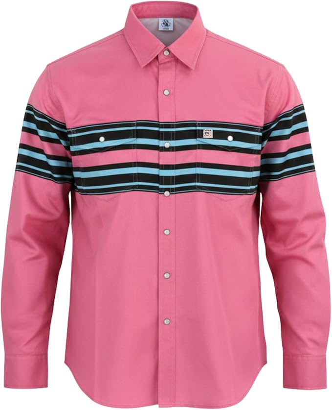 WoahBros FR Shirts for Men, 8oz Midweight Flame Resistant Welding Shirt, 100% Cotton, Pearl Snap Buttons - CAT2/NFPA2112