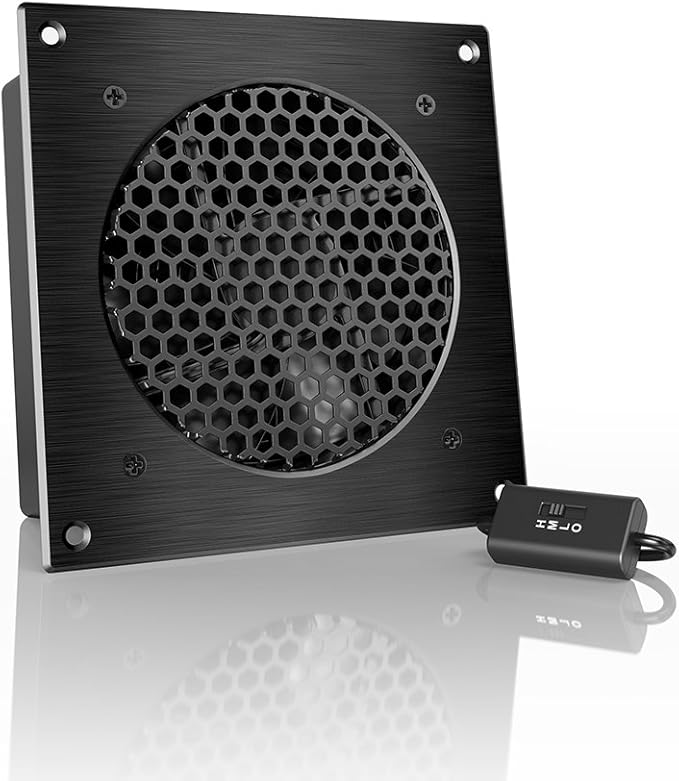 AC Infinity AIRPLATE S3, Quiet Cooling Fan System 6" with Speed Control, for Home Theater AV Cabinets
