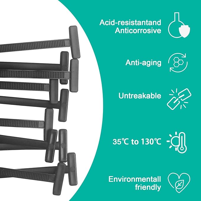50Pcs Nylon Universal Cable Tie Buckle - New Multifunctional Nylon Zip Ties, Heavy Duty Plastic Rivet T Zip Ties Style, for Daily Maintenance and Fixing of Automobiles