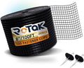 Rotak Critter Guard PRO - 8in x 100ft Solar Panel Bird Prevention Roll Kit with 100 Fastener Clips - Heavy Duty Galvanized Black PVC Coated ½ inch Wire Roll Mesh (8" PRO + 100 Clips)