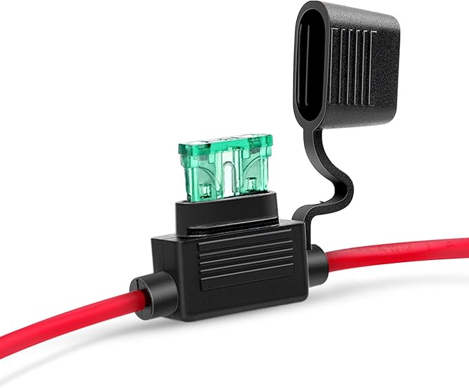 Nilight 10 Pack NI-FH01 Inline Holder 14AWG Wiring Harness ATC/ATO 30AMP Blade Automotive Fuse Holder-10, 2 Years Warranty