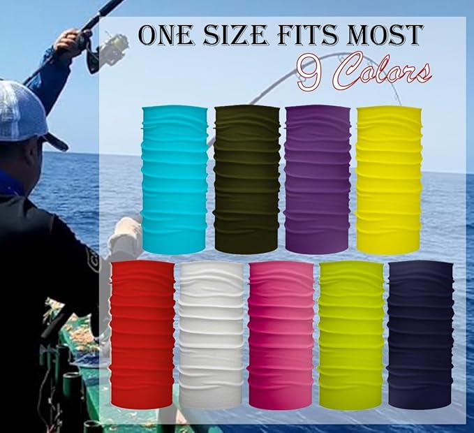 9Pcs Headwear Neck Gaiter for Women Balaclava Tube UV Face Mask Headband Men Ski Cooling Warm Bandanas Wrap Pack