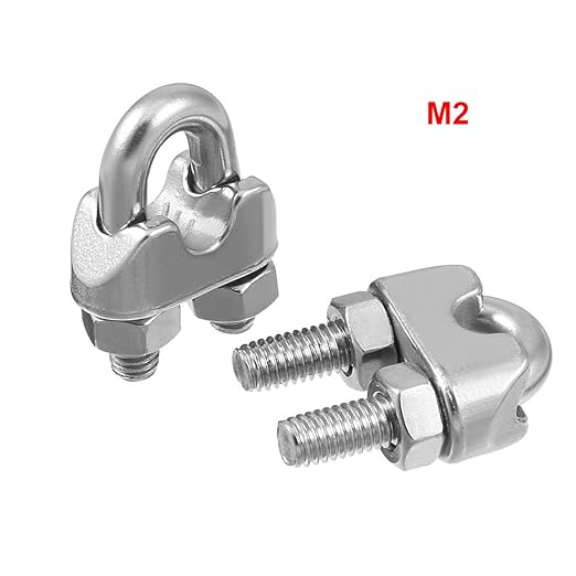 Luomorgo M2 1/16" Wire Rope Cable Clip Clamp 304 Stainless Steel Saddle Clamp Cable 12PCS