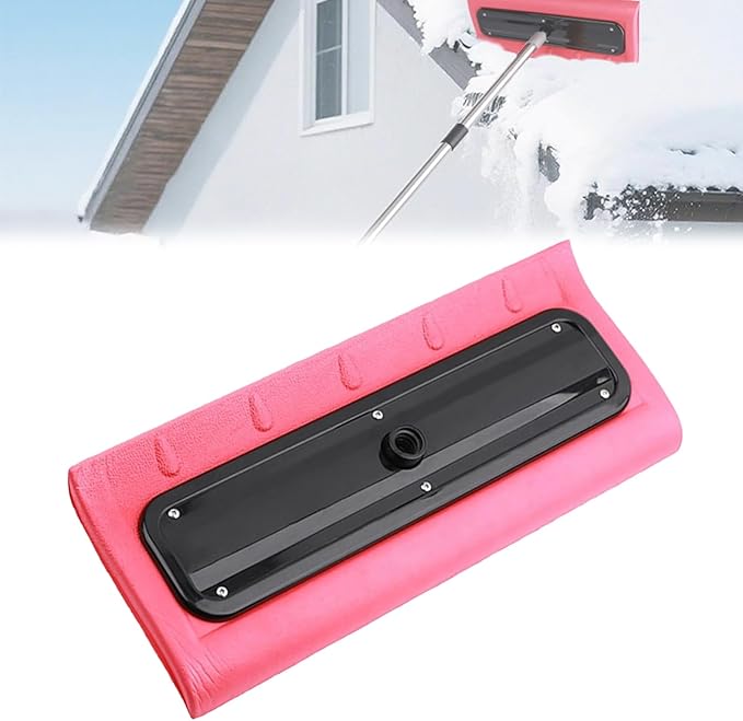 Snow Roof Rake, Foam Snow Pusher, Foam Broom Scraper for Clearing, Snow Brush Rake for Roof Snow Removal Tool, for Home Driveway Vehicle Windshields Solar Panels (Rake Head(Without Pole))