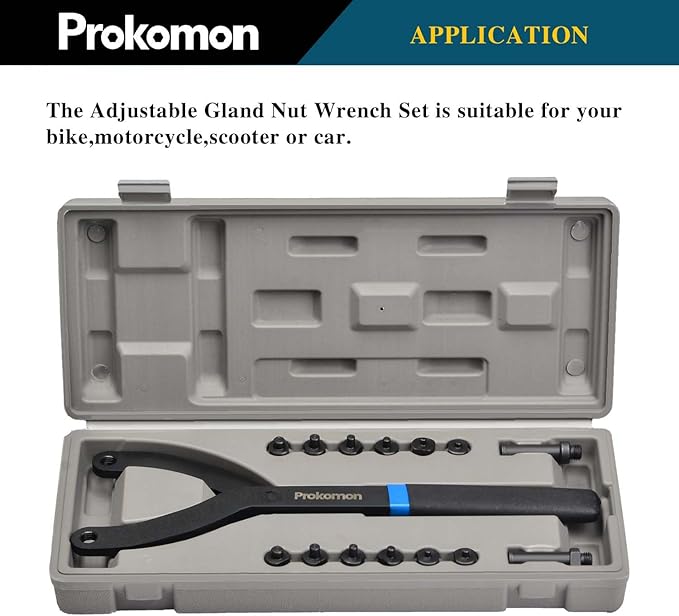 Prokomon 15Pc Adjustable Pin Spanner Wrench Set/Variable Cylinder Fan Clutch Pully Holder Wrench with Soft Handle